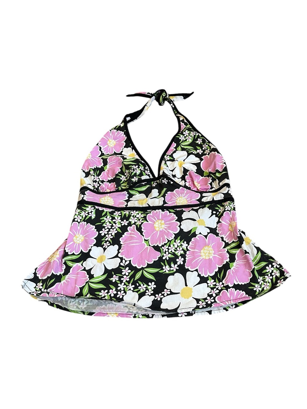 Vintage Floral Halter Tank Top Y2K Whimsygoth Fairycore Festival Summer Boho